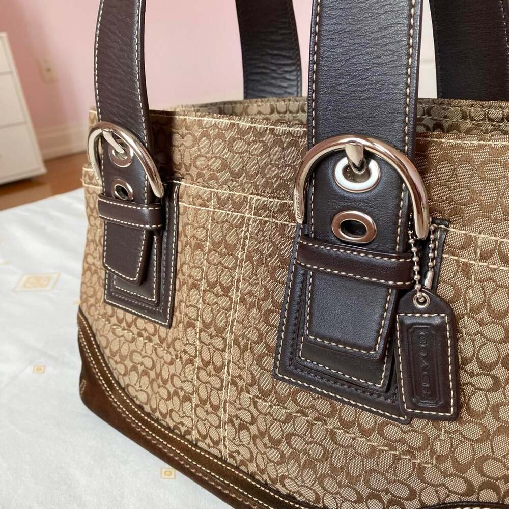 vintage 2000s coach signature soho tote bag - Picture 2 of 7